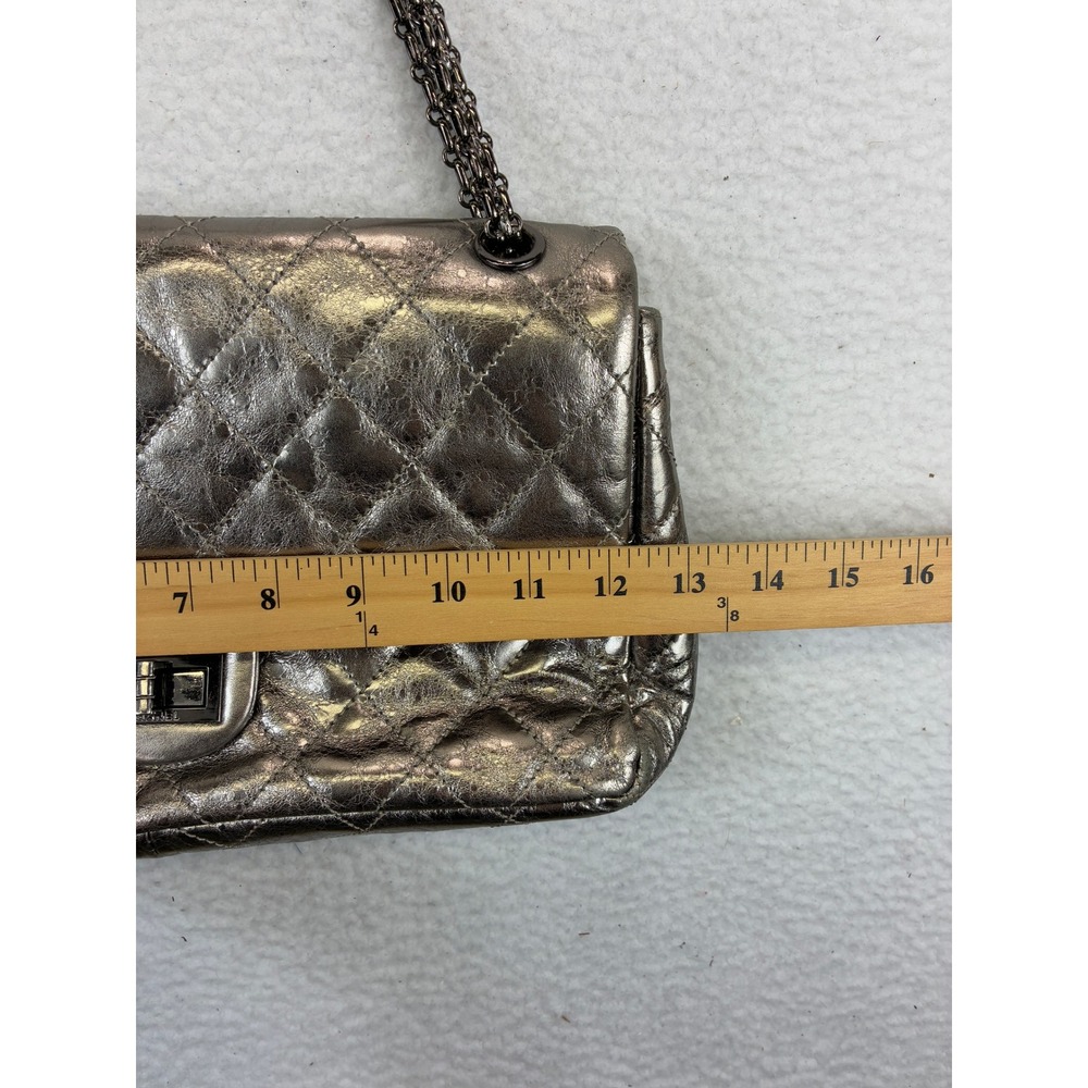 Chanel Metallic Quilted Aged Leather Reissue Shoulder Bag - Picture 16 of 16